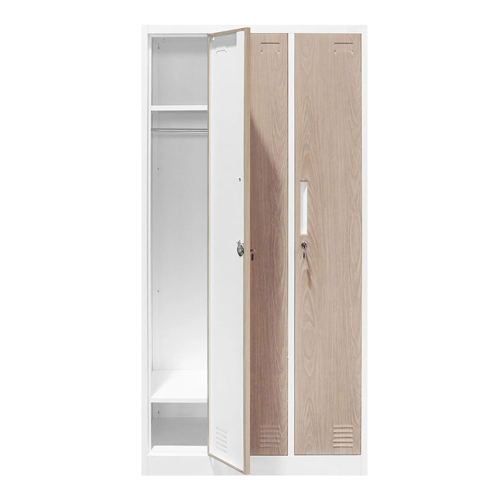 Троен метален гардероб RFG 900/400/1850 кехлибарен дъб-бяло